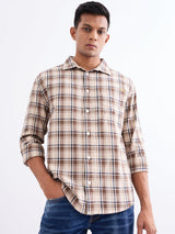 Men Shirt Beige Comfort Fit
