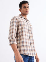Men Shirt Beige Comfort Fit