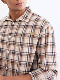 Men Shirt Beige Comfort Fit