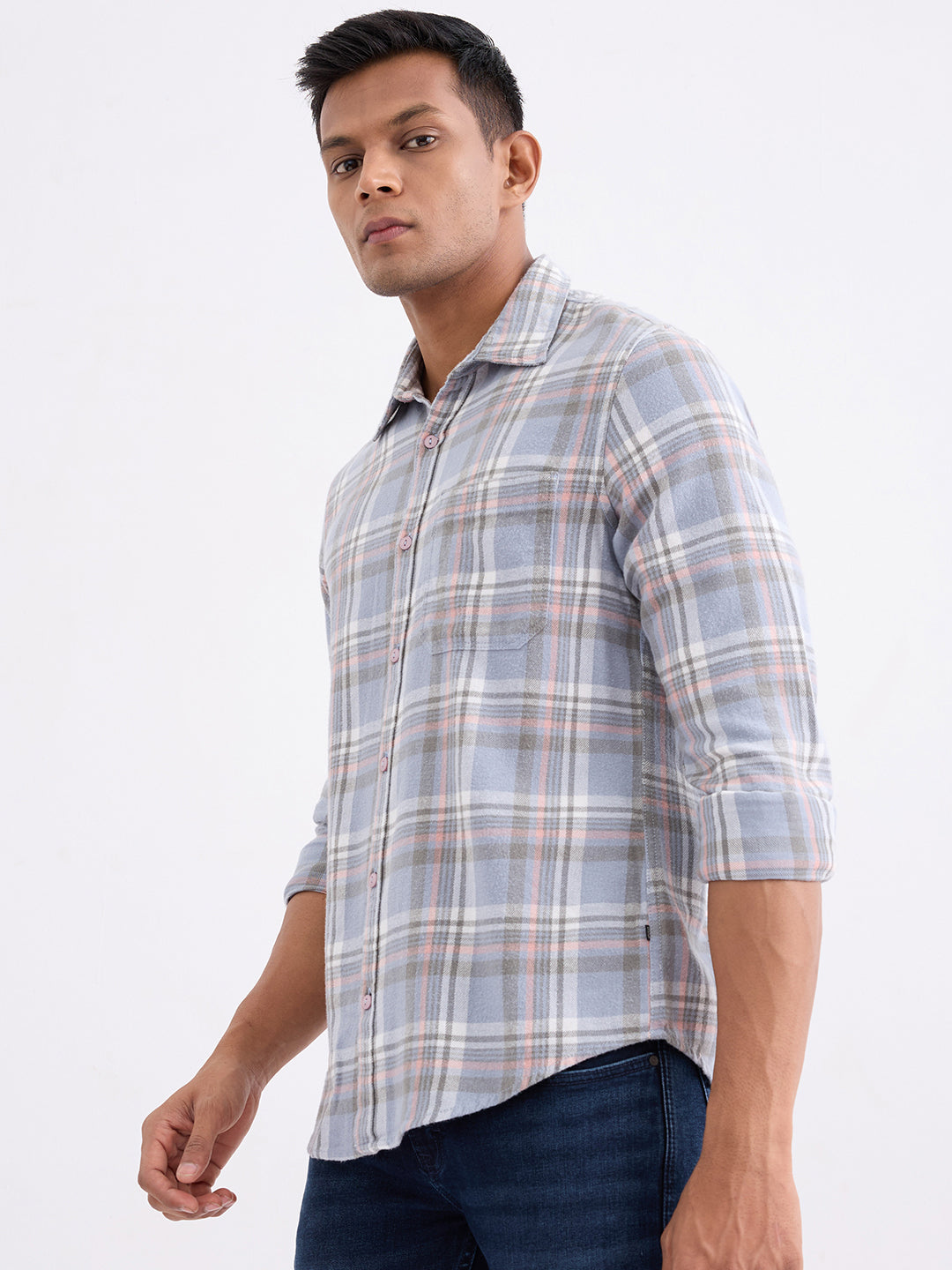 Men Shirt Blue Slim Fit
