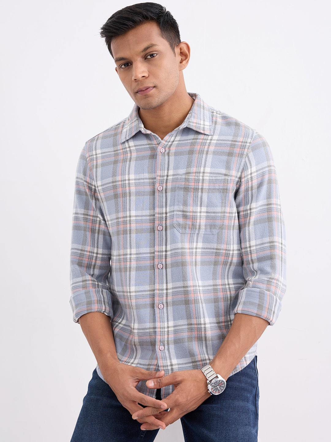 Men Shirt Blue Slim Fit