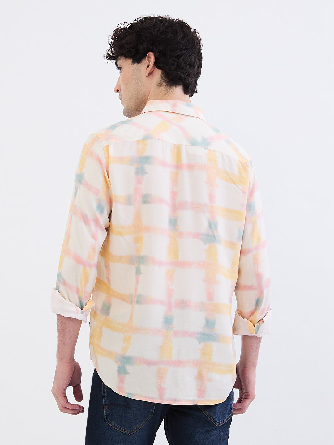 Spykar Light Fawn Slim Fit Casual Shirts For Men