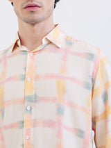 Men Shirt Beige Slim Fit