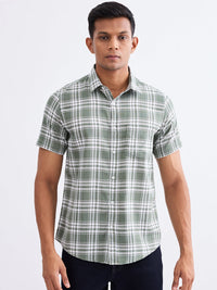 Men Shirt Green Slim Fit