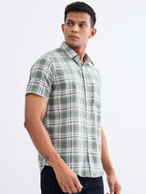 Men Shirt Green Slim Fit