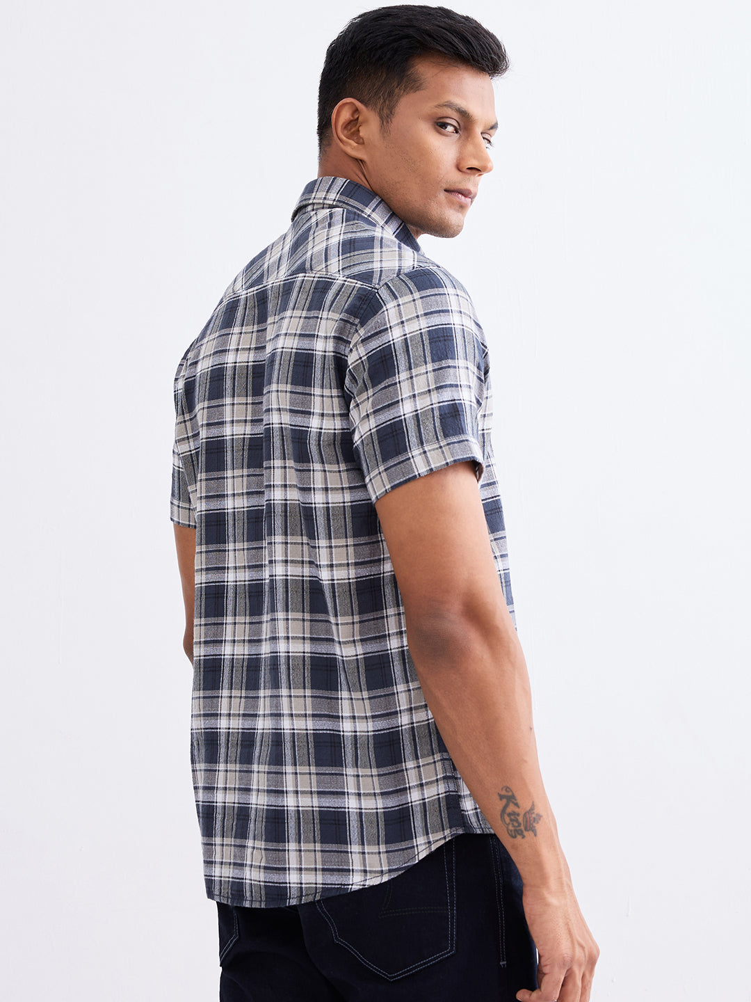 Spykar Slate Grey Slim Fit Casual Shirts For Men