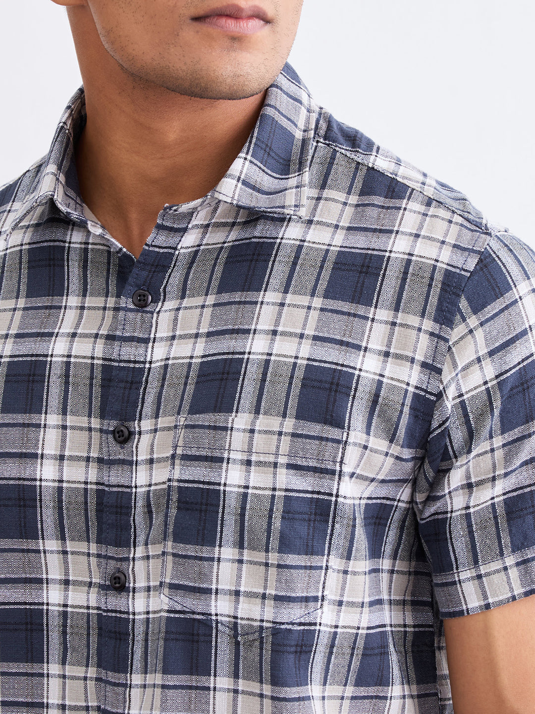 Spykar Slate Grey Slim Fit Casual Shirts For Men