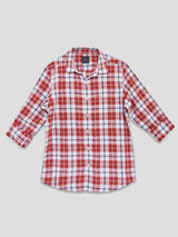 Men Shirt Check Red Regular Fit