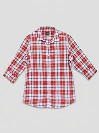 Men Shirt Check Red Regular Fit