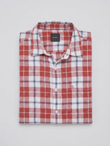 Men Shirt Check Red Regular Fit