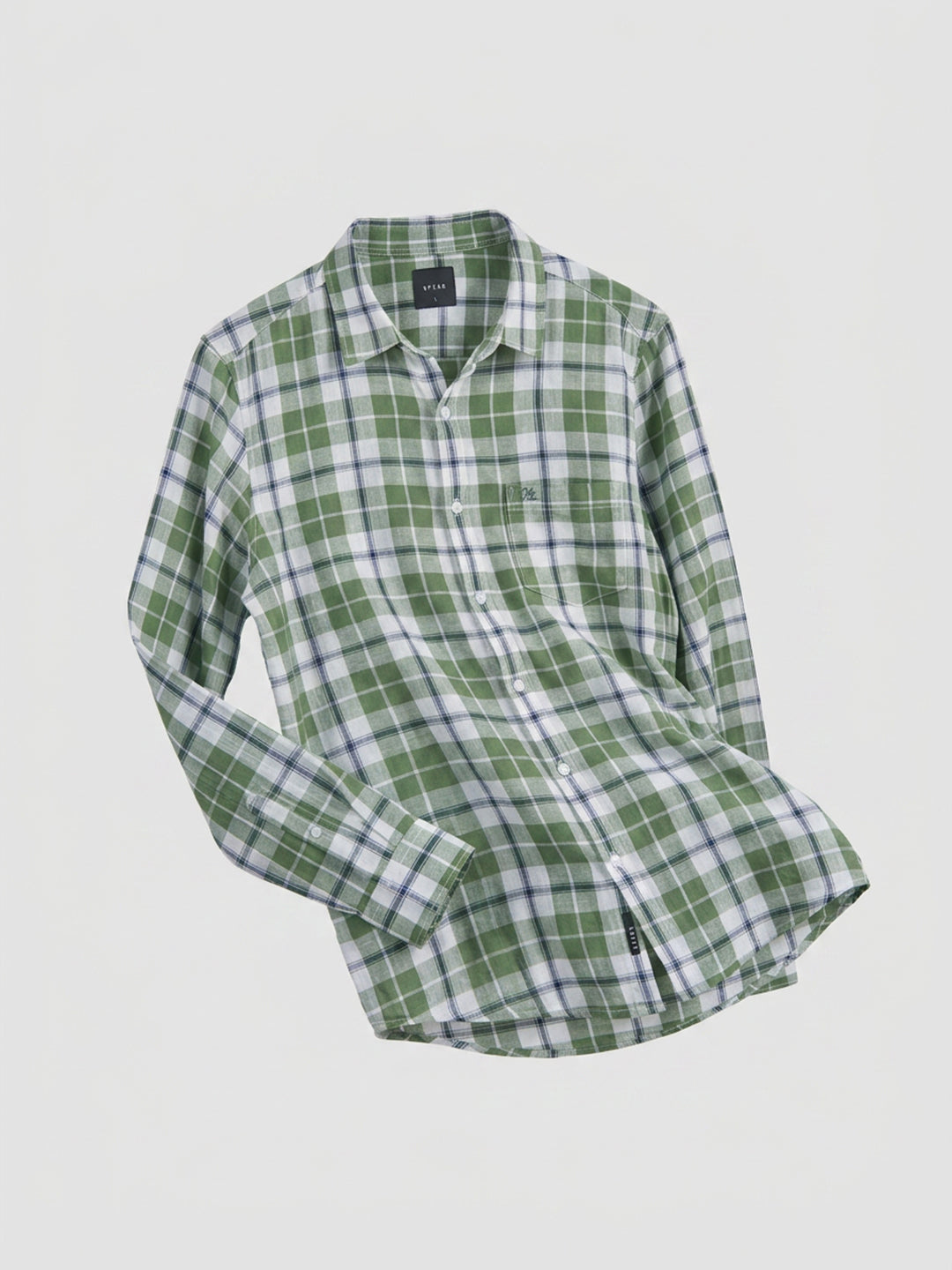 Men Shirt Check Green Regular Fit