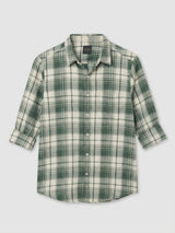 Men Shirt Check Green Regular Fit