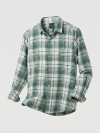 Men Shirt Check Green Regular Fit