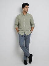 Men Shirt Check Green Regular Fit