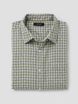 Men Shirt Check Green Regular Fit