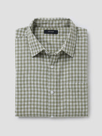 Men Shirt Check Green Regular Fit