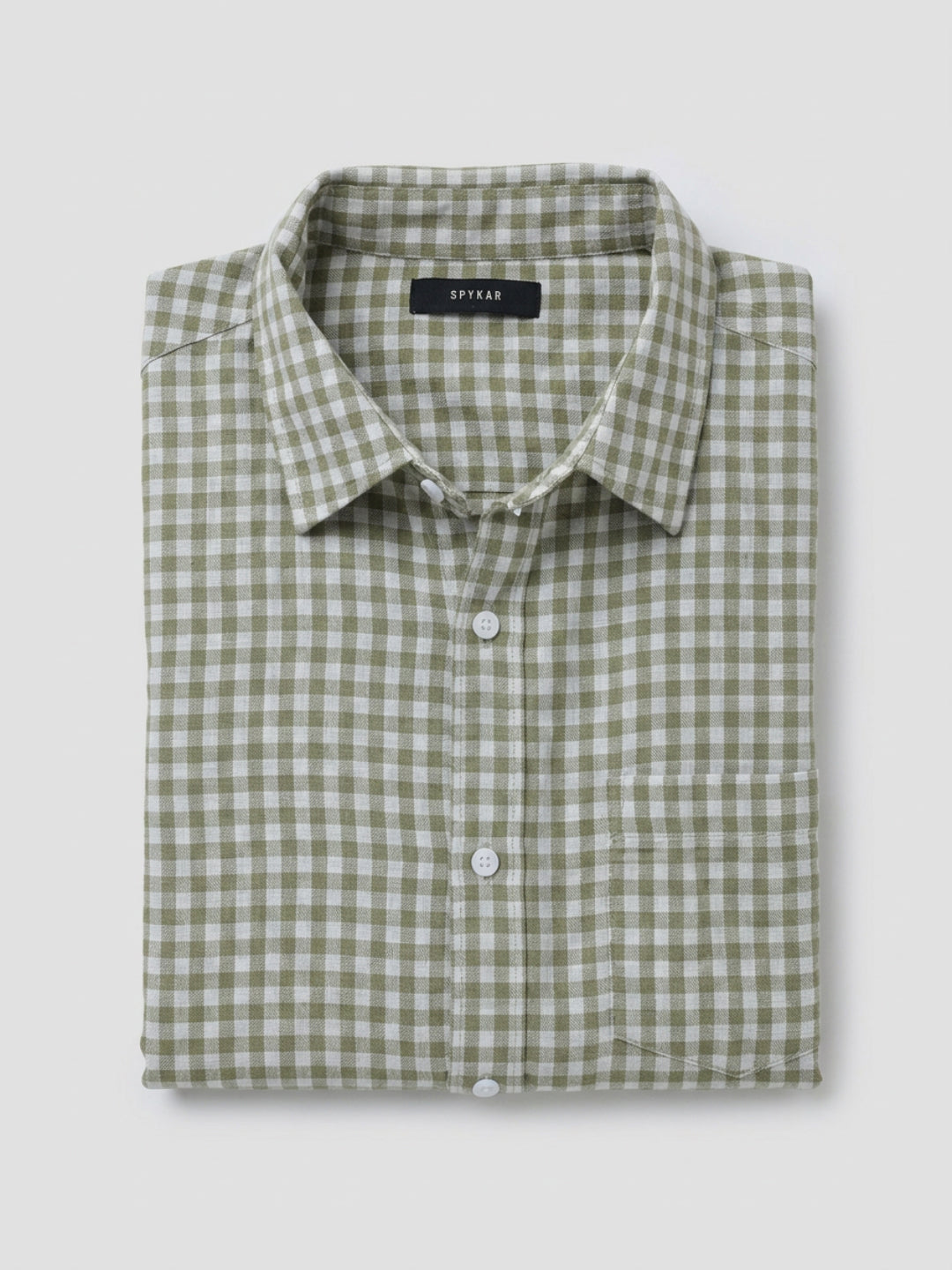 Men Shirt Check Green Regular Fit