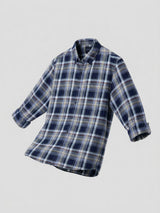Men Shirt Check Blue Regular Fit