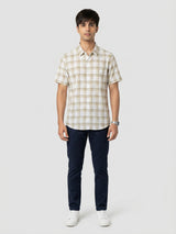 Men Shirt Check Green Regular Fit