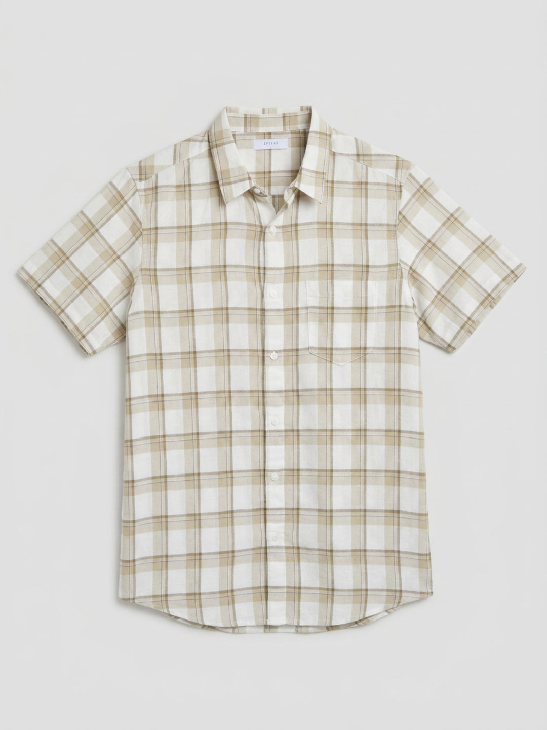 Men Shirt Check Green Regular Fit