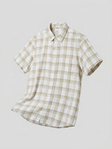 Men Shirt Check Green Regular Fit