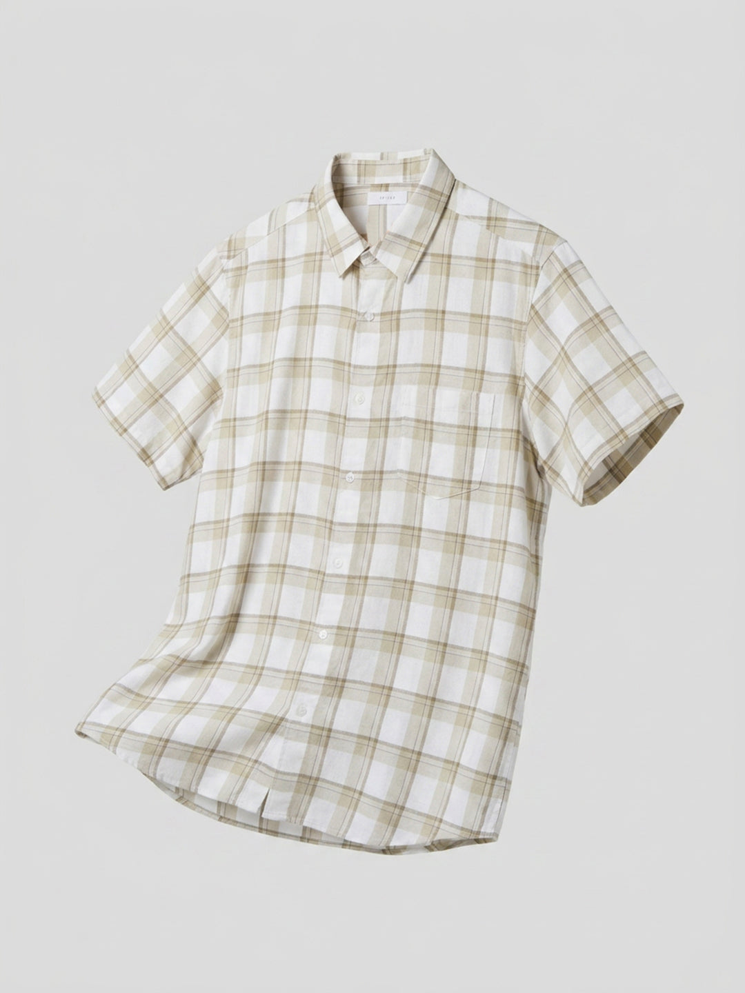 Men Shirt Check Green Regular Fit