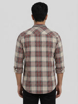 Men Shirt Check Red Regular Fit