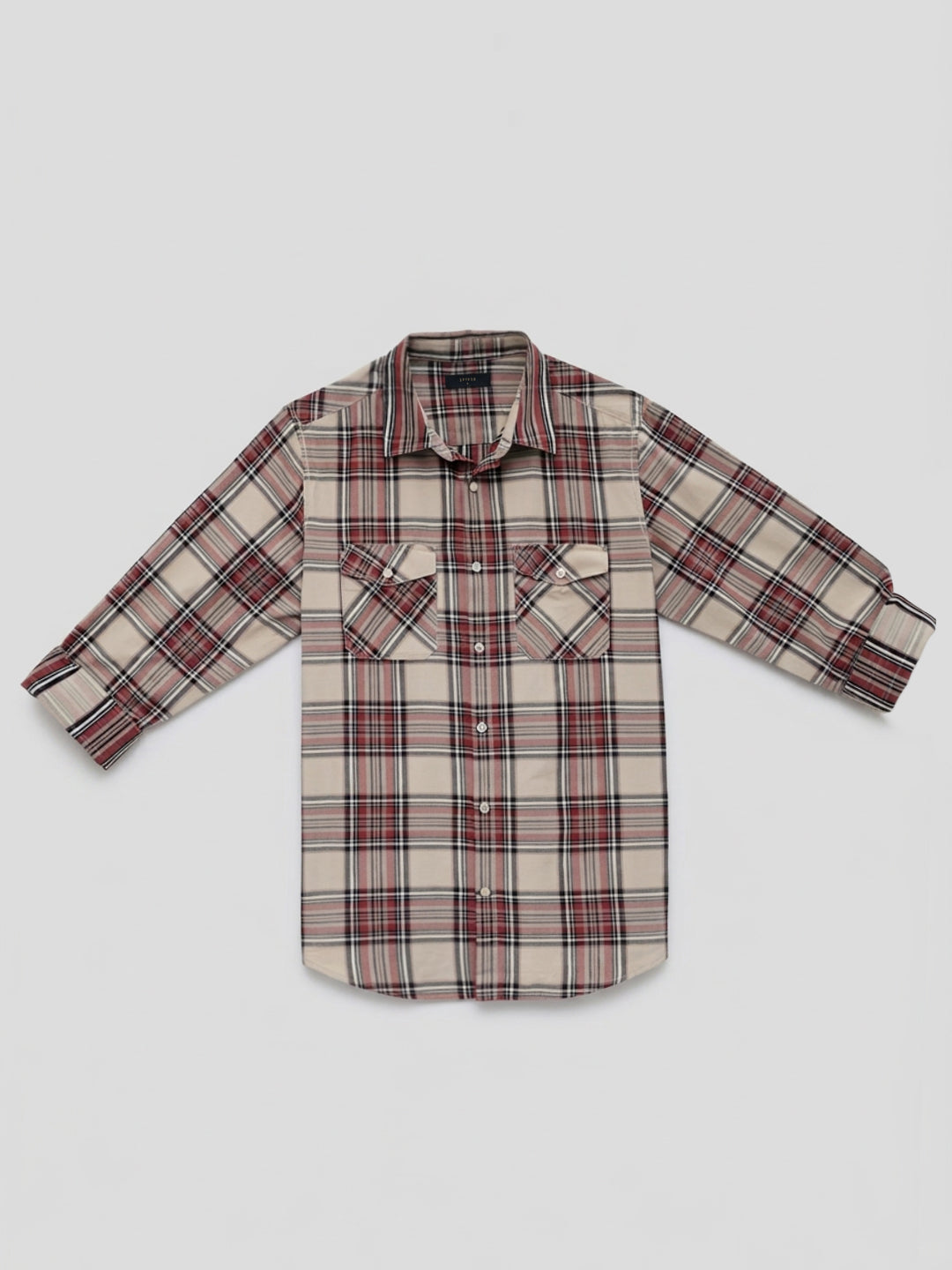 Men Shirt Check Red Regular Fit