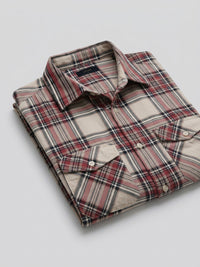 Men Shirt Check Red Regular Fit