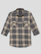 Men Shirt Check Teal Blue Regular Fit