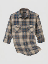 Men Shirt Check Teal Blue Regular Fit