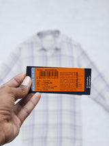 Men Shirt Check Lilac Regular Fit