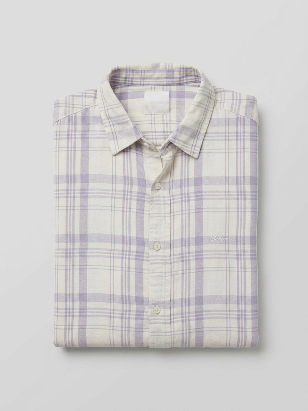 Men Shirt Check Lilac Regular Fit