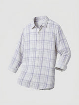 Men Shirt Check Lilac Regular Fit