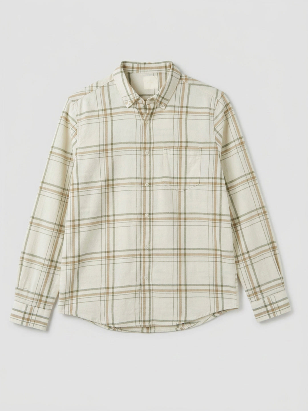 Men Shirt Check Off-White Regular Fit