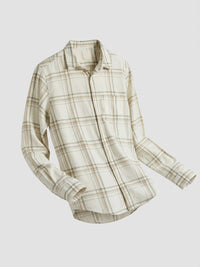 Men Shirt Check Off-White Regular Fit