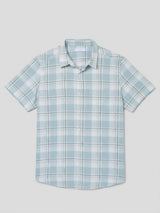 Men Shirt Check Ice Blue Regular Fit