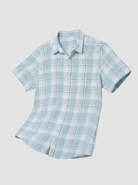 Men Shirt Check Ice Blue Regular Fit