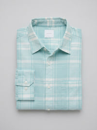 Men Shirt Check Green Regular Fit
