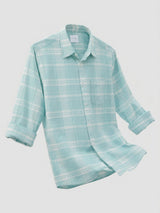 Men Shirt Check Green Regular Fit