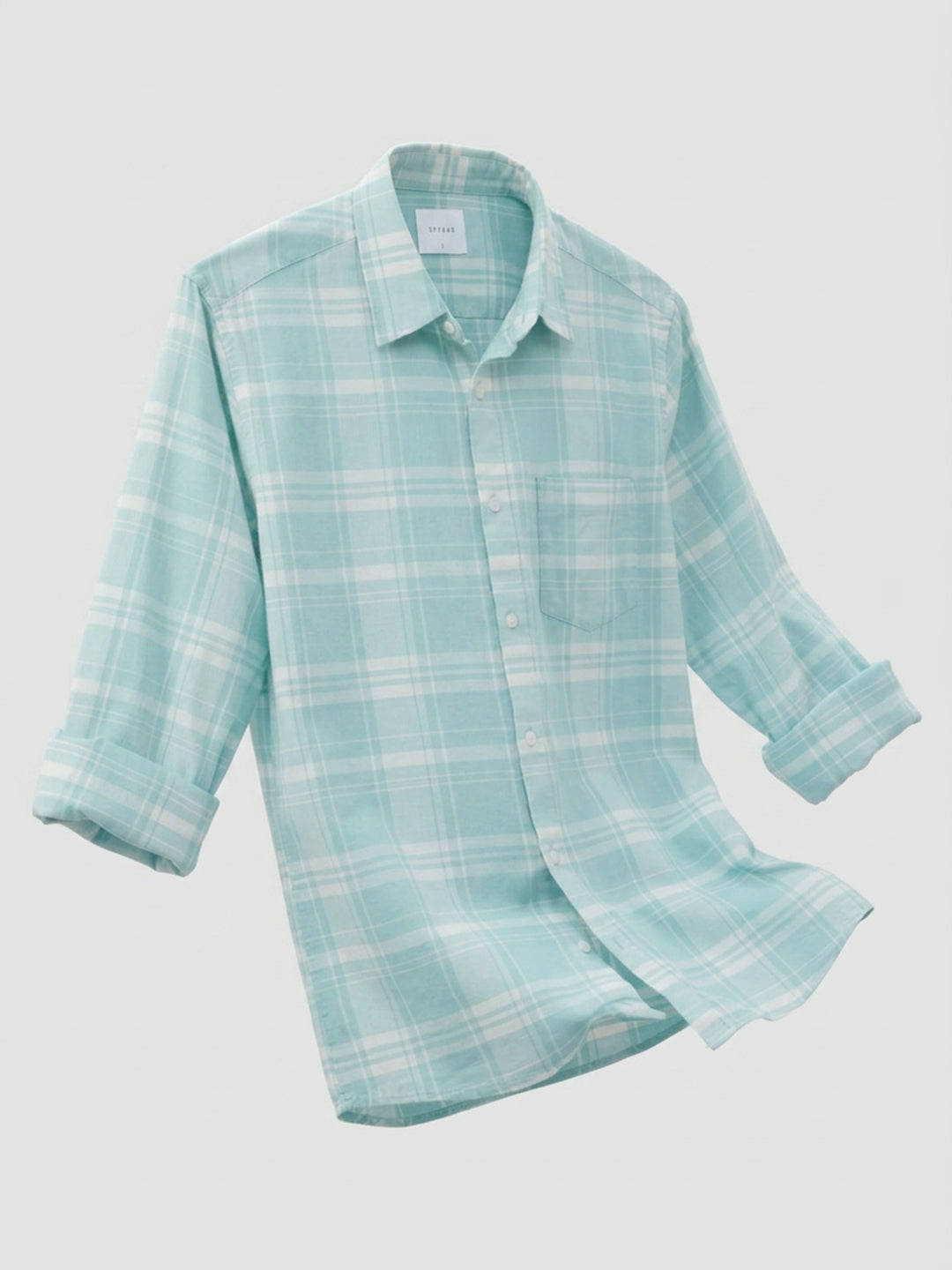 Men Shirt Check Green Regular Fit