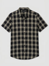Men Shirt Check Jet Black Regular Fit