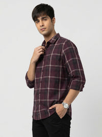 Men Shirt Check Red Regular Fit
