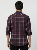 Men Shirt Check Red Regular Fit