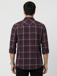 Men Shirt Check Red Regular Fit