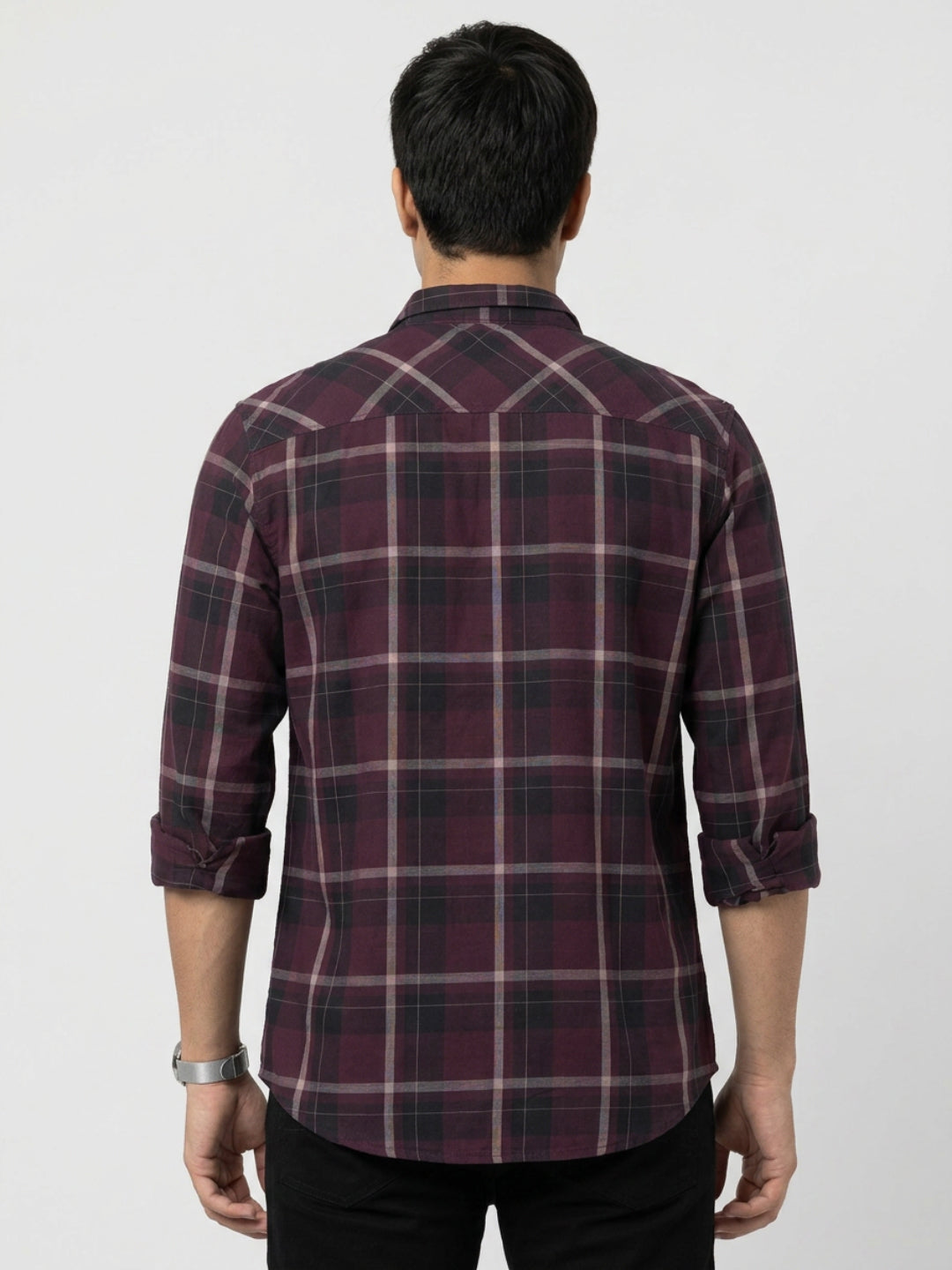 Men Shirt Check Red Regular Fit