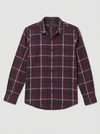 Men Shirt Check Red Regular Fit