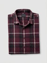 Men Shirt Check Red Regular Fit