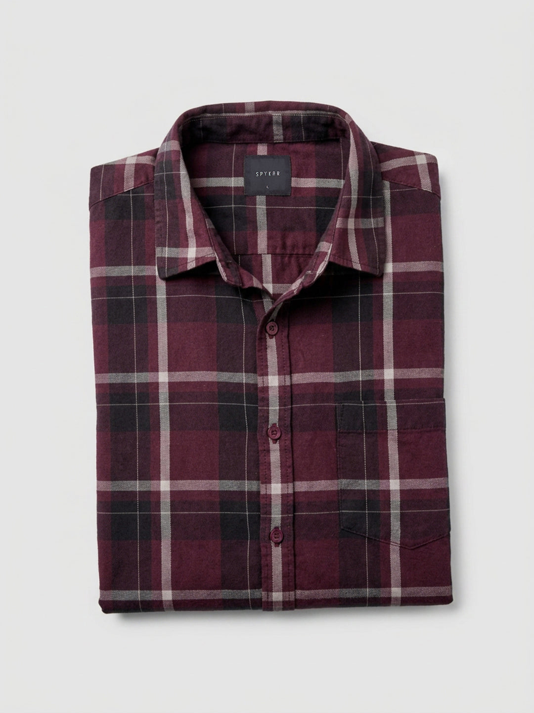 Men Shirt Check Red Regular Fit