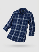 Men Shirt Check Blue Regular Fit